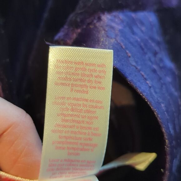 Oscar De La Renta Pink Label Long Length Purple Velvet Bath Robe Womens Medium - Picture 7 of 7